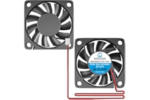 WINSINN DC 60mm Fan 24V 6010 Dual Ball Bearing Brushless Cooling 60mmx10mm 2PIN (Pack of 2Pcs)