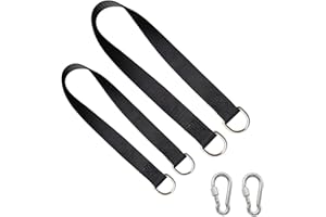 DEANKEJI 2 Pièces Sangle Hamac, Corde Balancoire Exterieur, 55cm Corde Hamac Peut Supporter 440 Livres, avec Mousqueton, pour Hamac D'extérieur, Balançoire de Jardin, Chaise Suspendue