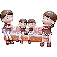 Homesutraa Resin Valentine Love Hanging Legs Family Showpiece Dolls Miniature Figurines - Multicolor Set of 4 – Perfect for Living Room Décor & Gift Ideas for Family, Friends, and Loved Ones