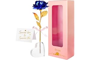 IMOPUITI Gifts for Her 24K Gold Rose Forever Rose Galaxy Rose with Stand Artificial Eternal Infinity Rose Gifts for Girlfriend Mum Women Her on Valentine's Day Mothers Day Anniversary Birthday