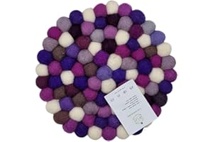 ‎GRÜLT Grült Home Untersetzer - Filzuntersetzer für Tassen, Töpfe, Pfannen und Tassen handgefilzt in Nepal (Circle 20 cm, Lila)