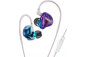 EZ EAR TKZK TK01 Auricular HiFi de Nivel básico, in Ear Monitor de Graves Profundos con Auricular Interno Tesla DD Altamente restaurado con Cable 2 Pin para música, Pop, ACG (púrpura, con micrófono)