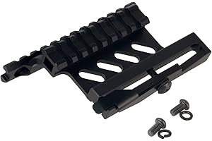 FOCUHUNTER Monture Tactique Double à Rail Latéral en Métal AK74 - Support de Picatinny avec Montage sur Lunette Latérale pour AK - Noir