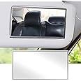 Car Sun Visor Mirror, Vehicle Cosmetic Makeup Mirror, Automotive Self-Adhesive Vanity Mirror for Truck, SUV（Rect) Silver Square