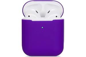 Custodia per Airpods compatibile con Watruer, custodia protettiva in silicone morbido ultrasottile antiurto con accessori di protezione antiscivolo per Apple Airpods 2 e 1 custodia di ricarica - viola