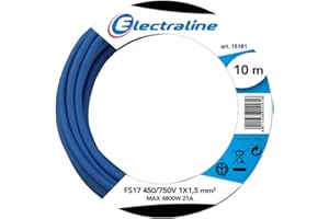 Electraline 13091 Cavo Unipolare FS17 10 mt sezione 1x1,5 mm² adatto per cablaggi di quadri elettrici, circuiti elettrici di ascensori, montacarichi