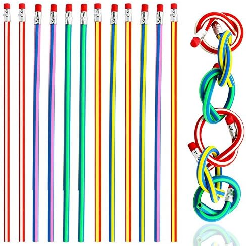 TXY Soft Flexible Bendy Colouring Pencils for Kids Children School Fun Equipment Pack of 20