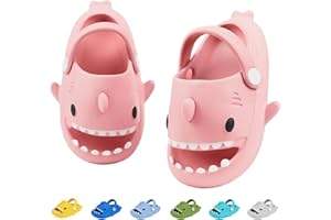 LAKIGE Kids Shark Slides Boys Girls Summer Clogs Slide Sandals Non-Slip Beach Pool Shower and Bathing Slippers