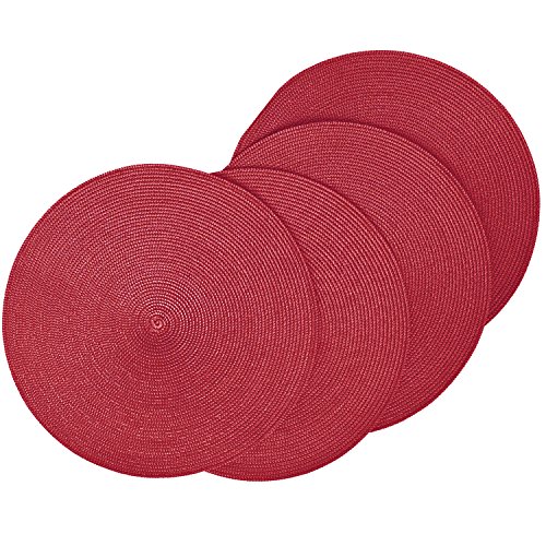 Veranda rund gewebt Spirale Tischsets 38,1 cm rund 4 Stück