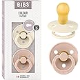 BIBS Colour Soother 2-Pack, BPA Free Dummy Pacifier, Round Nipple. Natural Rubber Latex, Size 3 (18+ Months), Ivory/Blush