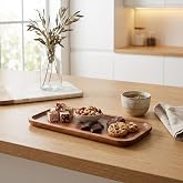 Deconox 30 x 13 cm Akasya Sunumluk, Dikd&ouml;rtgen Ahşap Sunum Tepsisi, Kahvaltılık, &Ccedil;erezlik, Lokumluk, &Ccedil;ikolata ve Atıştırmalık