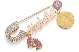 Haowul Spilla Koran Ayatul Kursi Mashallah Turco Evil Eye Eye Spilla in Acciaio Inox per Bambino/Bambino/Ragazza/Ragazzo