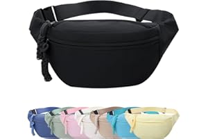 Mayoii Sac Banane Femme bandoulière en Velours côtelé, Sac Banane Tendance avec Sangle réglable, idéal pour Un Usage Quotidien, Les Voyages, la randonnée et Le Sport (A-Noir)