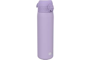 ION8 Botella Agua Inox Ligero, 600ml, Sin Aislamiento, a Prueba de Fugas, Fácil de Abrir, Cerradura Segura, Aptas para Lavavajillas, Fácil de Limpiar, Resistente a Rayones, Púrpura Claro