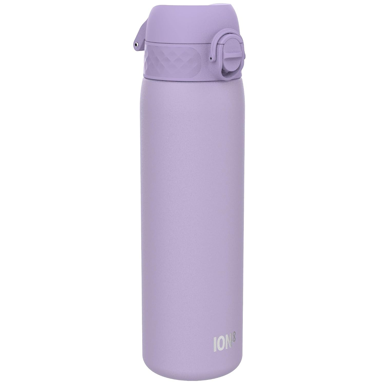 ion8 Botella Agua Inox Ligero, 600ml, Sin Aislamiento, a Prueba de Fugas, Fácil de Abrir, Cerradura Segura, Aptas para Lavavajillas, Fácil de Limpiar, Resistente a Rayones, Púrpura Claro