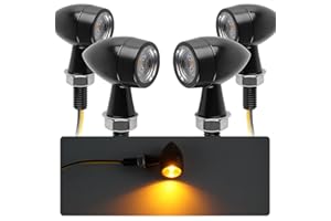 evermotor Intermitentes de moto homologados, universales 12V, 4 piezas, E24, luces de dirección LED para mini motocicletas, indicadores de giro, de zinc fundido, IP67 impermeables