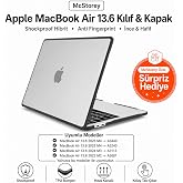 McStorey MacBook Air 13.6 in&ccedil; M2 M3 M4 M5 Uyumlu Darbe Korumalı Sert Kılıf | Rugged Koruma Hard Case &ndash; A2681 A3113 A3240 A344