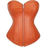WLFFW Bustino Corsetto Pelle Donna Corpetto Gotico Cerniera