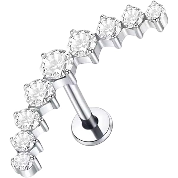 Piercing Tragus/hélix En Acier 316L - Motif Arbre De La Vie Argenté, Fermeture Vis, Neuf