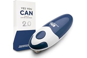 Apriscatole elettrico Kitchen Mama Auto 2.0: Lama affilata apre quasi tutte le lattine - Automatico, a mani libere, bordo liscio, sicuro per gli alimenti, a batteria (Blu scuro)