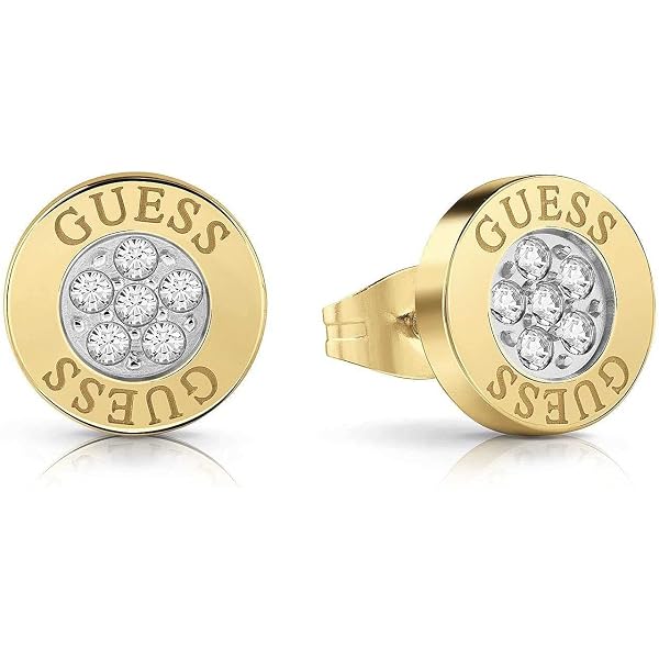 Boucles D'oreilles Guess 4G Crush - Acier Inoxydable Doré Avec Zircons