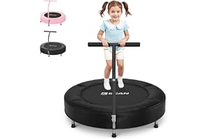 BCAN 91 cm studsmatta för småbarn, ASTM-certifierat skumhandtag och säkert, förtjockat skydd, mini studsmatta för barn inomhus, lätt att montera