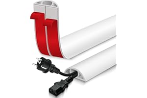 LEFUNOM Passage de Cable au Sol adhésif goulotte Passe Cable Flexible en PVC pour la Management Bureau de Sol (Blanc, 30mm×1m)