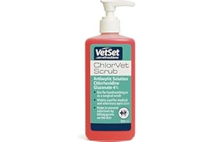 Chlorhexidine 4% Veterinary Antiseptic Scrub 500ml | Professional Hand & Skin Cleanser for Dogs, Horses & Animals | For Paw Washing, Wound Cleaning & Pre-Procedure Prep | ChlorVet by VetSet