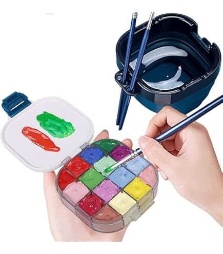 SagaSave Paletdoos, Draagbare Lekbestendige 36 Putten Lege Luchtdichte Verf Container met Cover voor Aquarellen Gouache en Olieverfschilderij