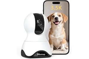 Vimtag 3.5K Indoor Camera, 360° Pet Camera, 2.4G WiFi Baby Monitor with Phone App & Audio for Dog Cat Home, Cameras House Security, Motion Tracking, Smart Dection, Night Vision, SD Card/Cloud Storage