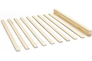 Inter Link Rete a doghe 90 x 200- Rete a doghe su rotelle Doghe per letto 1 persona Pino massiccio Naturale LxPxH 200x90x2 cm