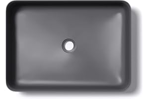 Mai & Mai Lavabo sobre Encimera Lavabo Baño | Rectangular | Antracita Mate | Mármol Fundido | 55x40x13cm | sin Orificio para Grifo sin Rebosadero | Colossum812