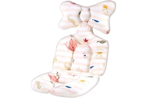 COZYPLC Baby Car Seat Insert, Newborn Cozy Sleeping Carseat Cushion Soft Stroller Cushion Infant Head & Body Stability Support Cushion Stroller Pillow Cushion Insert for Newborn Strollers (White)