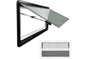 UKETO Wohnwagen und Wohnmobile Fenster Sonnenschutz -Wohnmobilfenster Externes Push-Fenster mit integriertem Fliegengitter, passend für Fahrzeuge mit 25-55 mm Wandstärke(1200x500mm)