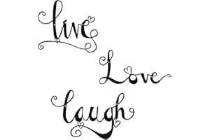 LARBER Decorazione da Parete in Metallo Nero Live Love Laugh Segni da Parete con Parole Arte da Parete Minimalista in Metallo per Interni Esterni Soggiorno Camera da Letto Balcone Cucina Decorazioni