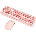 Goshyda Wireless Keyboard and Mouse Combo, Mini Portable Retro Silent 2.4G Wireless 68 Keys, USB Keyboard Mouse Set for Laptop Desktop (Theme)