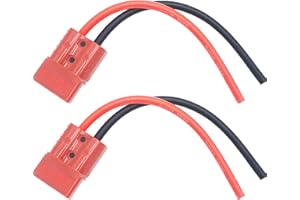 CESFONJER Conector Batería 120A con cable de silicona de 6 AWG 25 cm (2 juegos), conector rápido de desconexión rápida conector de batería, para automóvil, caravana, bote, autocaravana (rojo)