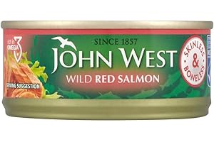 John West Wild Red Salmon Skinless & ohne Knochen (105g) - Packung mit 6