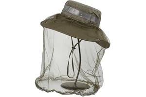 Dreafly Mosquito Head Net Jungle Gesichtsschutzmaske Anti-Mücken Bucket Hat Midge Hat mit Net Mesh für Damen/Herren
