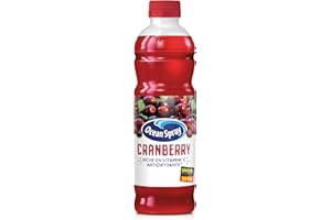 OCEAN SPRAY Bouteille de jus de cranberry -au goût légèrement acidulé et pure- 1 Litre -Carton de 6 bouteilles