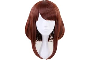 Topcosplay Unisex Cosplay Perücke, Anime Perücke kurz mit Perücke-Kappe, Hochwertige Braun Perücken für Halloween, Kostüm Party, Karneval, Fasching