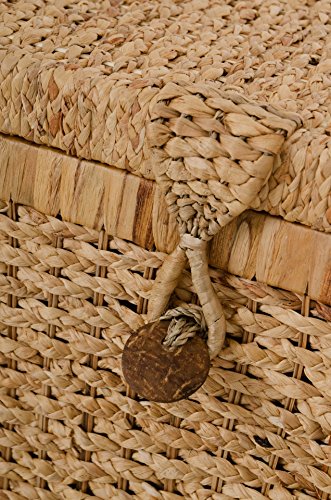 VIVANNO Elegante Truhe Wäschetruhe aus Wasserhyazinthe „Lea“, Natur,84cm - 3