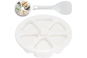 GUOYOU Moule à Sushi, 6 en 1 Onigiri Moule à Sushi mit 1 Cuillère à Riz, Moule à Sushi Triangulaire, Réutilisables Moule à Sushi, DIY Cuisine Outils, Pour la Cuisine, Salle à Manger, Fêtes