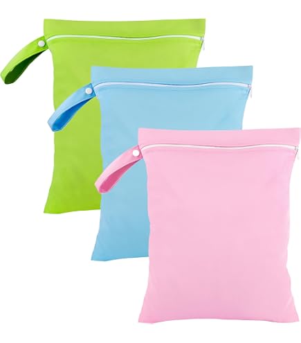 3 Sacs à Couches Lavables Imperméables - Pochette Zippée Pour Maillots De Bain, Vêtements Mouillés - 3