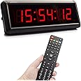 Leadleds 1.5" LED Wall Clock Gym Timer Stopwatch with Remote Control, Countdown/Up Timer for Home, Gym, Fitness, Sports, Kitchen, Office (Red)