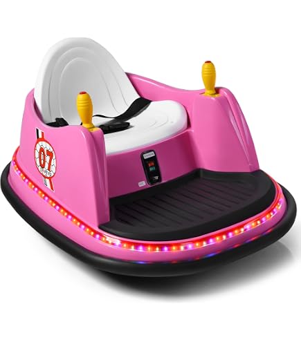 ATAA Autoscontro Poomba 12V Rosa, Auto Elettrica Per Bambini Con Telecomando Parentale, 2 Motori 25W, Luci LED E Musica