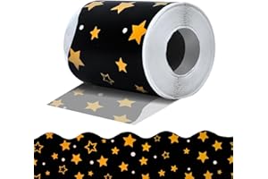 COPBOPWN 18M/Roll Corrugated Display Borders for School Classroom Decorations Black Border Rolls for Displays Border Rolls Corrugated Backing Paper Corrugated Cardboard Roll for Wall Displays School Black