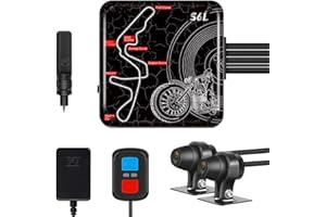 VSYSTO Caméras WiFi Améliorée de la Caméra de Tableau de Bord de Moto HD 1080P DVR Étanche Complet Téléchargement de Vidéos à Grande Vitesse Télécommande Prendre des Photos (Black-S6PL)