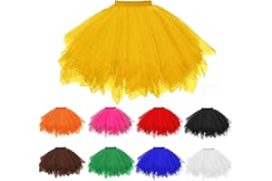 GENERISCH Damen Tutu Klassisch Rock, Ballett Tüllrock Petticoat Unterrock Tütü Rock Tutu Röcke Tüll, 50er Vintage Ballet Elastisch Tanzrock Kurz Retro Party Kostüme Tanzen Fancy Dress