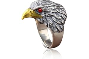 WHGHNCQ Bague Argent Homme, Viking Eagles Bague Ajustable Reglable Ouverte, Bague Taille Ouverte,Une Bague Vikings Pouce Anneau Bagues Reglables Orteil Bijoux Simple Vintage pour Homme Ado